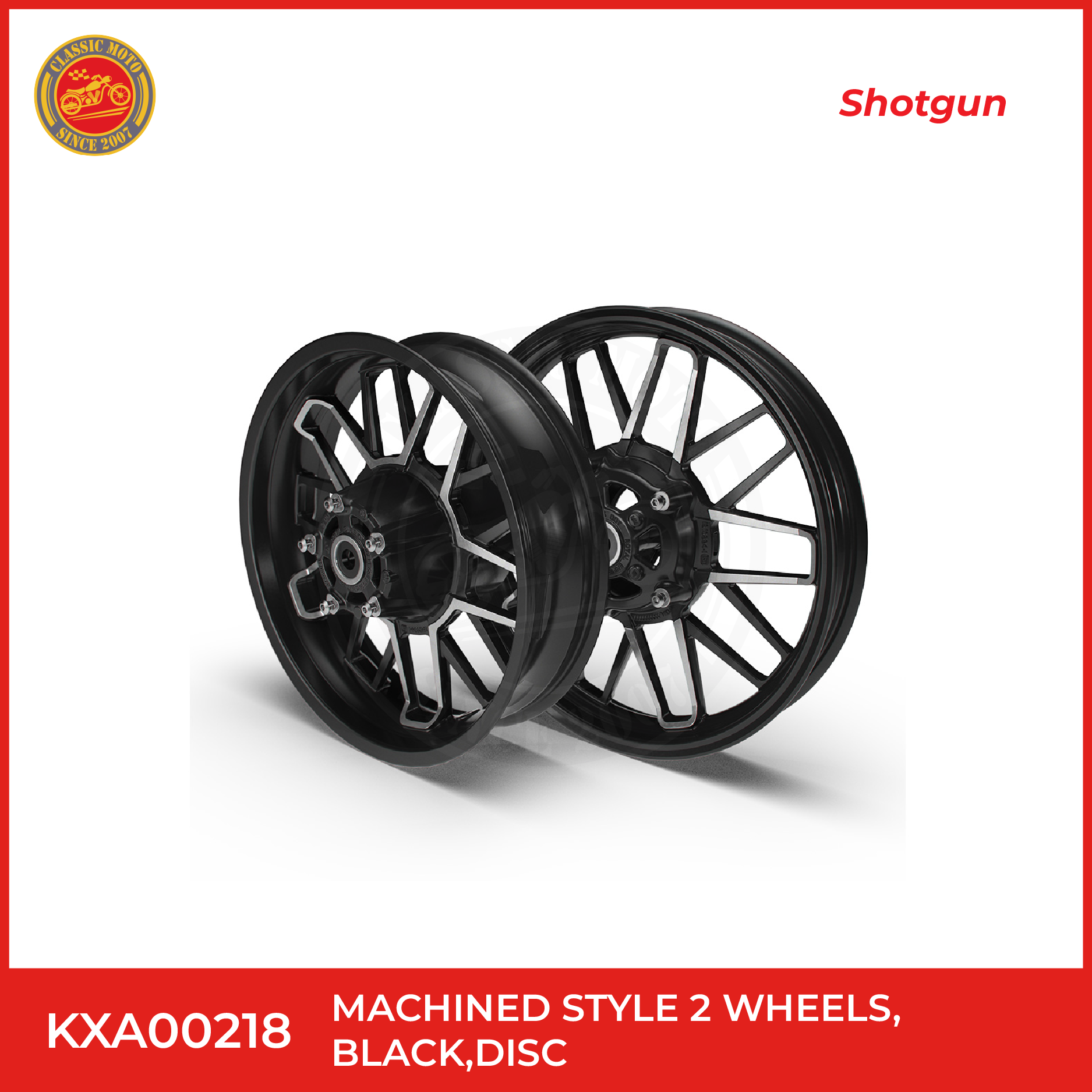 MACHINED STYLE 2 WHEELS,BLACK,DISC 